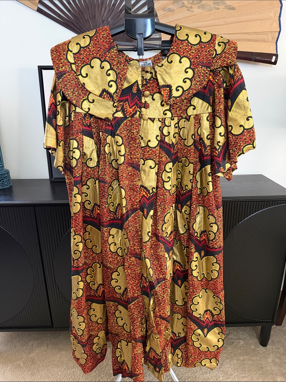 Rare Vintage 90’s African Patterned Split Skirt Dress